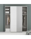 Armadio Afra bianco 200x61x235H con ante scorrevoli e specchio