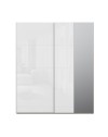 Armadio Afra bianco 200x61x235H con ante scorrevoli e specchio