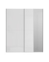 Armadio Afra bianco 200x61x235H con ante scorrevoli e specchio
