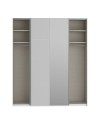 Armadio Afra bianco 200x61x235H con ante scorrevoli e specchio