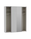 Armadio Afra bianco 200x61x235H con ante scorrevoli e specchio