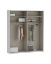 Armadio Afra bianco 200x61x235H con ante scorrevoli e specchio
