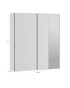 Armadio Afra bianco 200x61x235H con ante scorrevoli e specchio