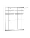 Armadio Afra bianco 200x61x235H con ante scorrevoli e specchio
