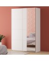 Armadio Afra bianco 150x61x235H con ante scorrevoli e specchio