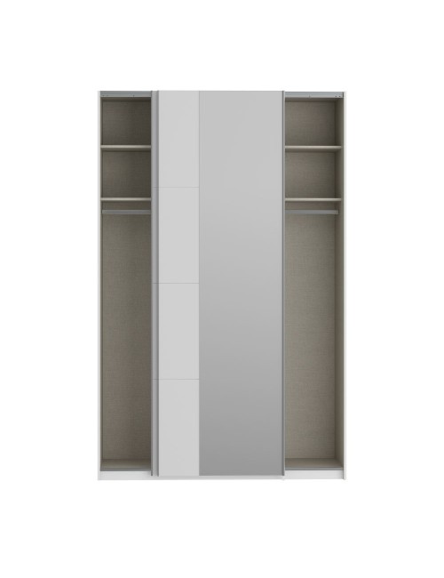Armadio Afra bianco 150x61x235H con ante scorrevoli e specchio