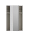 Armadio Afra bianco 150x61x235H con ante scorrevoli e specchio