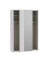 Armadio Afra bianco 150x61x235H con ante scorrevoli e specchio