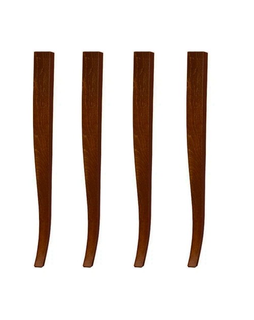 Confezione 4 gambe a sciabola per tavolo H 74 cm. colore noce VERONAGAMBA