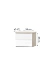 Comodino Melodia 2 Cassetti Rovere Sbiancato e Bianco Lucido – Design Moderno Senza Maniglie