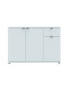 Mobile multiuso Segno 3 ante e 1 cassetto 120 cm grigio chiaro