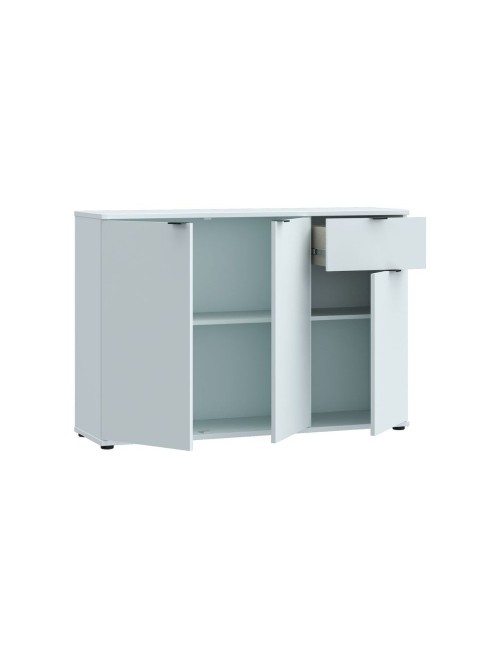 Mobile multiuso Segno 3 ante e 1 cassetto 120 cm grigio chiaro