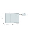 Mobile multiuso Segno 3 ante e 1 cassetto 120 cm grigio chiaro