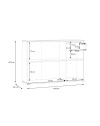 Mobile multiuso Segno 3 ante e 1 cassetto 120 cm grigio chiaro