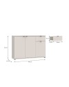 Mobile multiuso Segno 3 ante e 1 cassetto 120 cm cashmere