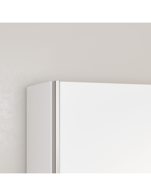 Armadio Nico 2 ante scorrevoli bianco 120x39x210 con ripiani e appendiabiti