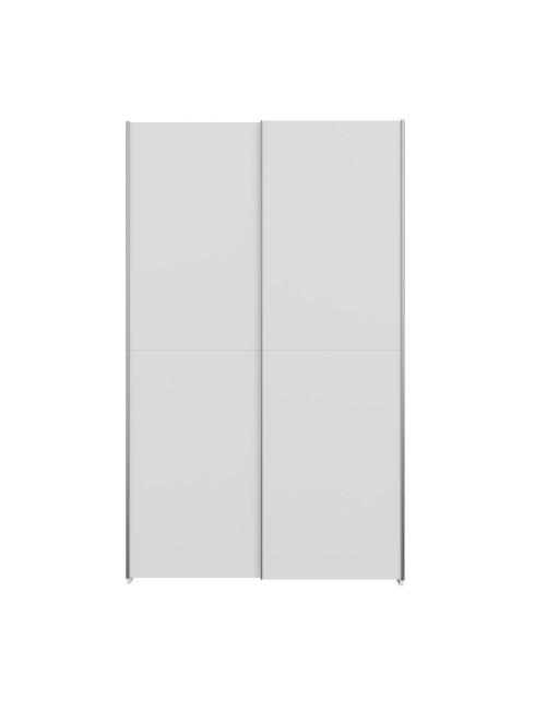 Armadio Nico 2 ante scorrevoli bianco 120x39x210 con ripiani e appendiabiti