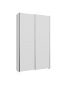 Armadio Nico 2 ante scorrevoli bianco 120x39x210 con ripiani e appendiabiti