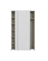 Armadio Nico 2 ante scorrevoli bianco 120x39x210 con ripiani e appendiabiti