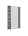 Armadio Nico 2 ante scorrevoli bianco 120x39x210 con ripiani e appendiabiti