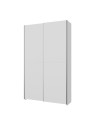 Armadio Nico 2 ante scorrevoli bianco 120x39x210 con ripiani e appendiabiti