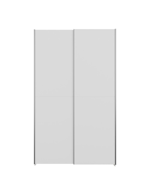 Armadio Nico 2 ante scorrevoli bianco 120x39x210 con ripiani e appendiabiti