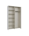Armadio Nico 2 ante scorrevoli bianco 120x39x210 con ripiani e appendiabiti