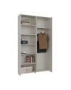 Armadio Nico 2 ante scorrevoli bianco 120x39x210 con ripiani e appendiabiti