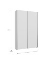 Armadio Nico 2 ante scorrevoli bianco 120x39x210 con ripiani e appendiabiti