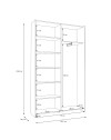 Armadio Nico 2 ante scorrevoli bianco 120x39x210 con ripiani e appendiabiti