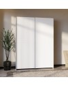 Armadio Nico 2 ante scorrevoli bianco 150x39x210 con ripiani e appendiabiti