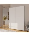 Armadio Nico 2 ante scorrevoli bianco 150x39x210 con ripiani e appendiabiti