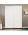 Armadio Nico 2 ante scorrevoli bianco 150x39x210 con ripiani e appendiabiti