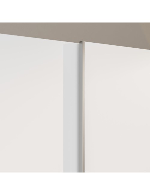 Armadio Nico 2 ante scorrevoli bianco 150x39x210 con ripiani e appendiabiti