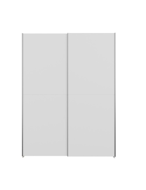 Armadio Nico 2 ante scorrevoli bianco 150x39x210 con ripiani e appendiabiti