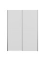 Armadio Nico 2 ante scorrevoli bianco 150x39x210 con ripiani e appendiabiti