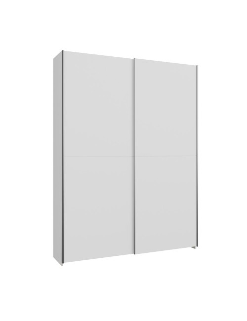 Armadio Nico 2 ante scorrevoli bianco 150x39x210 con ripiani e appendiabiti