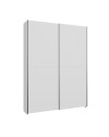 Armadio Nico 2 ante scorrevoli bianco 150x39x210 con ripiani e appendiabiti