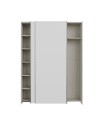 Armadio Nico 2 ante scorrevoli bianco 150x39x210 con ripiani e appendiabiti