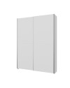 Armadio Nico 2 ante scorrevoli bianco 150x39x210 con ripiani e appendiabiti