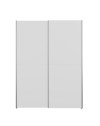 Armadio Nico 2 ante scorrevoli bianco 150x39x210 con ripiani e appendiabiti