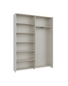 Armadio Nico 2 ante scorrevoli bianco 150x39x210 con ripiani e appendiabiti