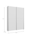Armadio Nico 2 ante scorrevoli bianco 150x39x210 con ripiani e appendiabiti