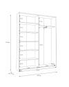 Armadio Nico 2 ante scorrevoli bianco 150x39x210 con ripiani e appendiabiti