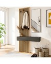 Mobile Ingresso Elois Antracite e Rovere con Specchio e Appendiabiti