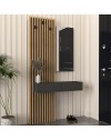 Mobile Ingresso Elois Antracite e Rovere con Specchio e Appendiabiti