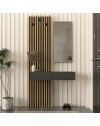 Mobile Ingresso Elois Antracite e Rovere con Specchio e Appendiabiti