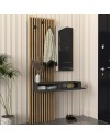 Mobile Ingresso Elois Antracite e Rovere con Specchio e Appendiabiti