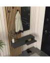 Mobile Ingresso Elois Antracite e Rovere con Specchio e Appendiabiti