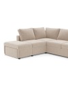 Divano Letto Angolare reversibile Jozzis sabbia con funzione letto e bracciolo contenitore 248,5x209x90,5H